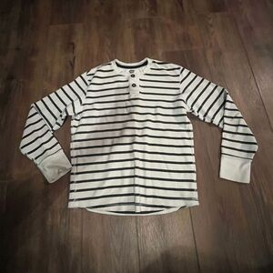 Striped Long Sleeve Henley Shirt